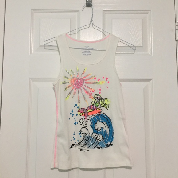 cute y2k bright & sparkly tank top with mermaid - Picture 1 of 3